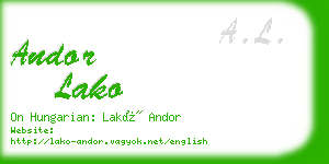 andor lako business card